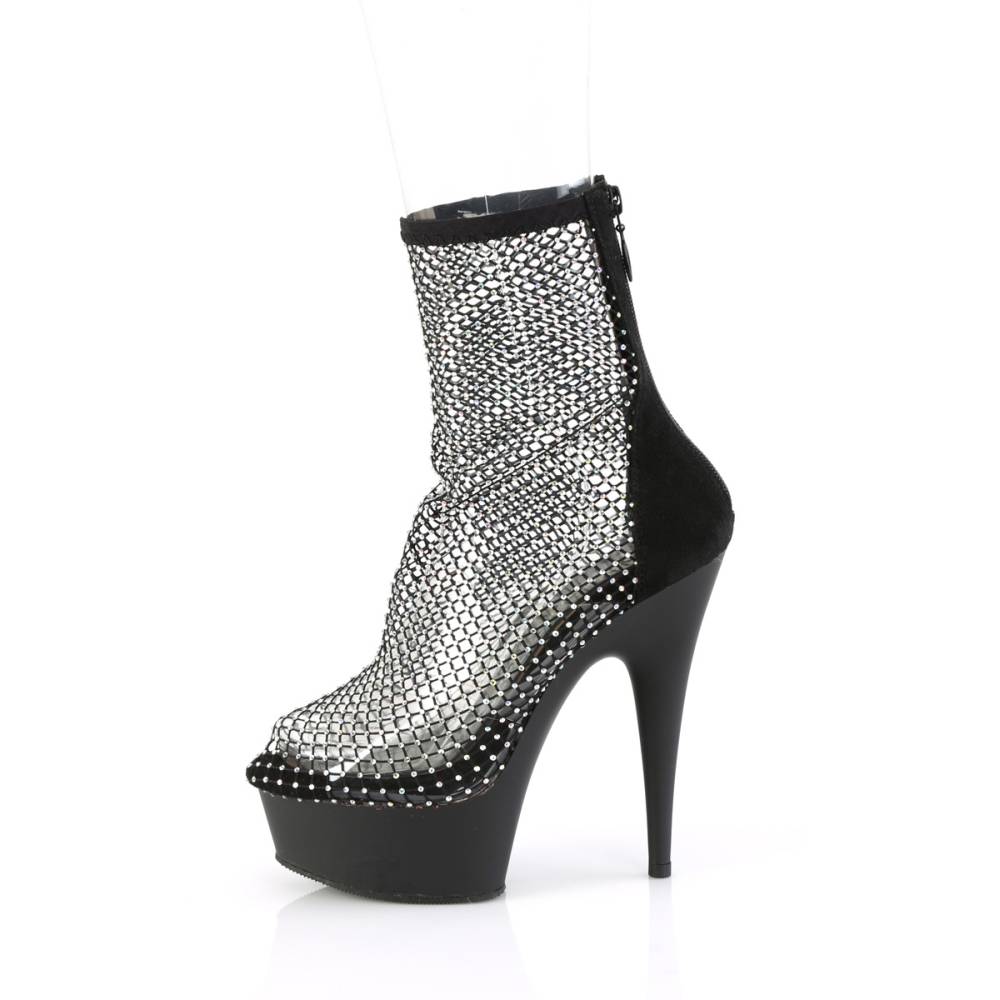 Pleaser - DELIGHT-1009 Plateau Laarzen, Paaldans schoenen - Zwart